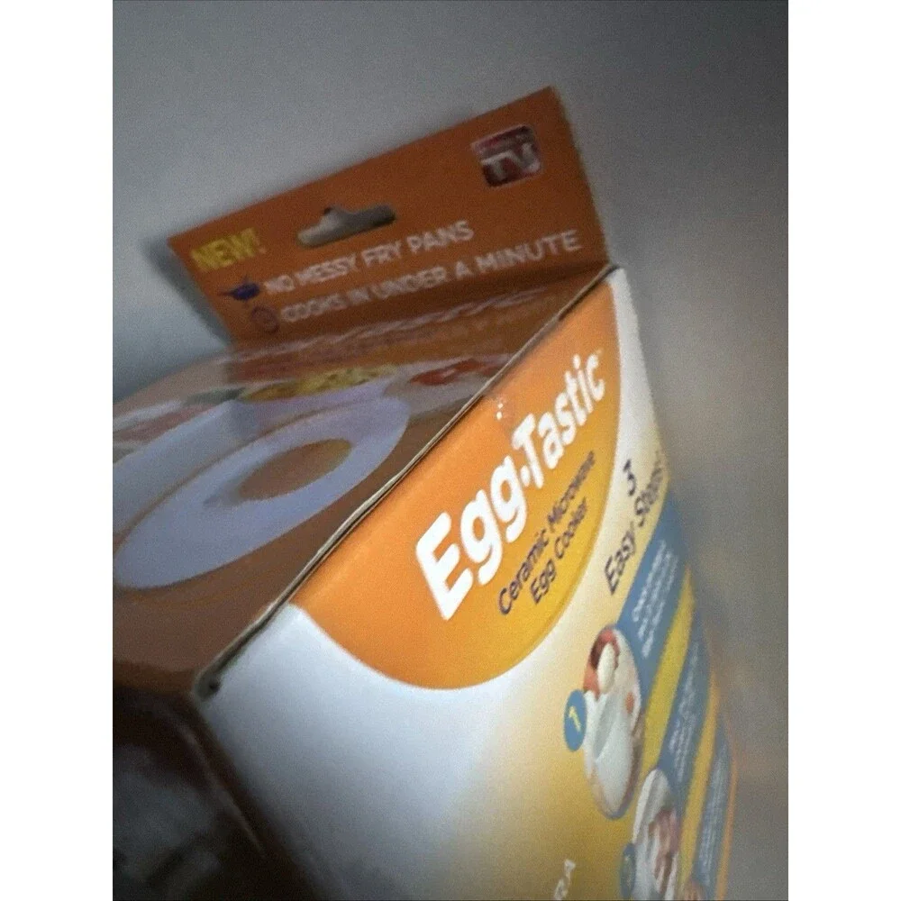 Egg-Tastic Ceramic Microwave Egg Cooker Poacher Dishwasher Safe  1 Min Cook Time